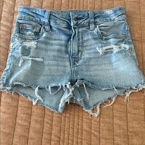 Soft and stretchy distressed AE Jean shorts